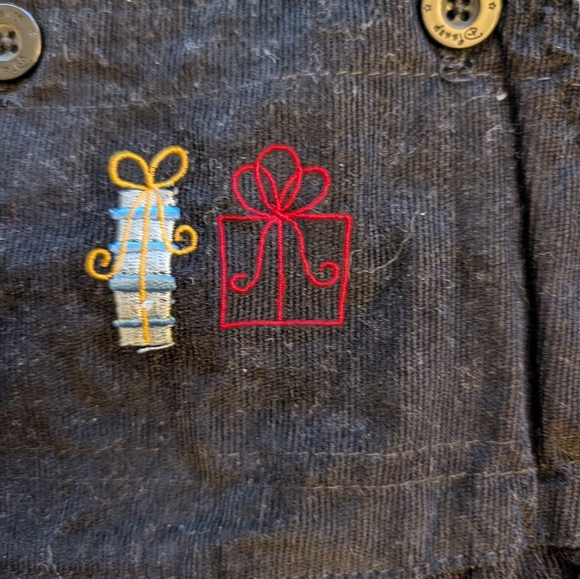 Disney Black Corduroy Christmas Overalls 0-3months - Picture 3 of 5